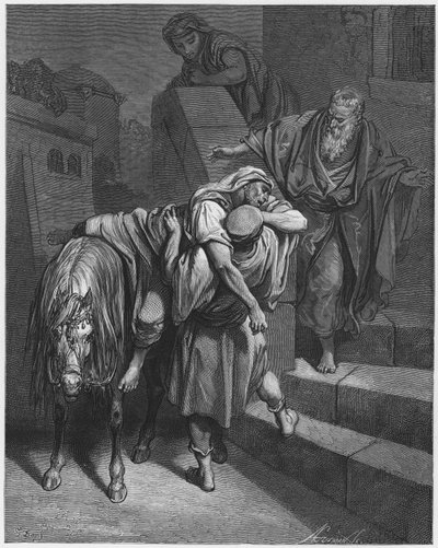 Arrival of the Good Samaritan at the Inn by Gustave Dore